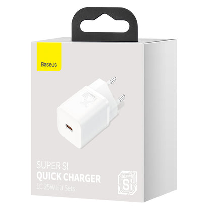 Baseus Super Si Netzwerkladegerät, 25 W, 3 A, 1 x USB-C, Weiß CCSP020102