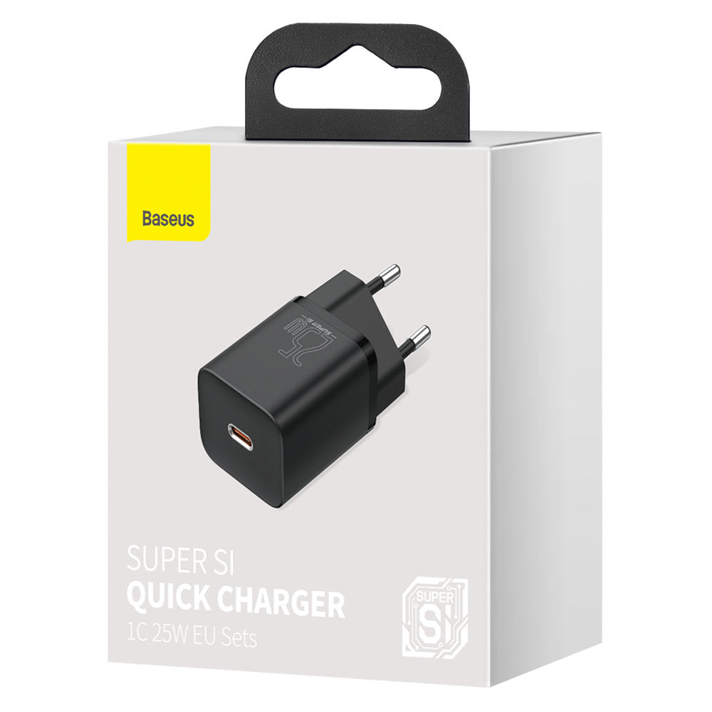 Baseus Super Si Network Charger, 25W, 3A, 1 x USB-C, Black CCSP020101