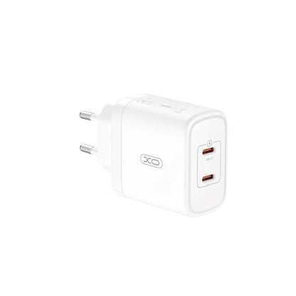 Netzwerkladegerät mit USB-C-Kabel XO Design CE08, 50 W, 3 A, 2 x USB-C, Weiß