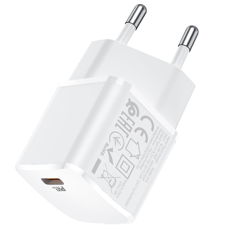 HOCO N10 Netzwerkladegerät, 20 W, 3 A, 1 x USB-C, Weiß 