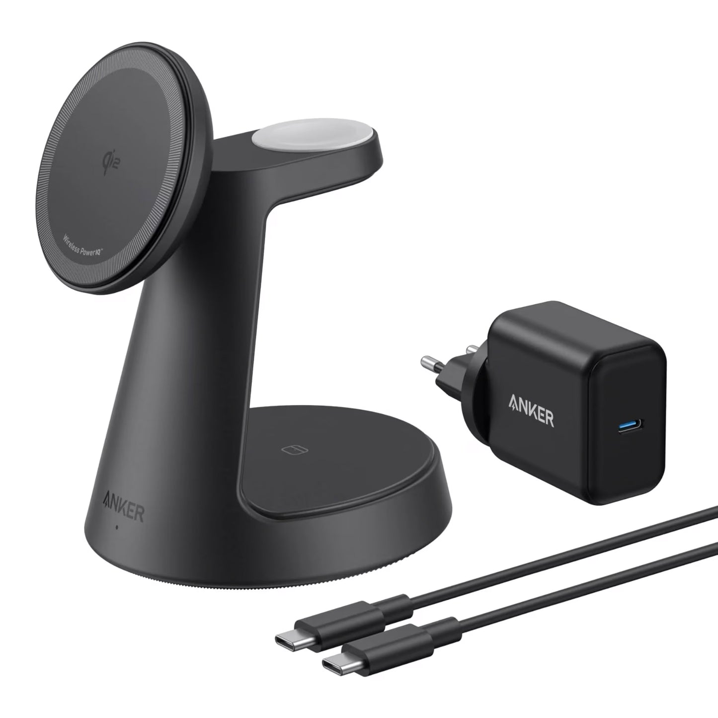 Anker MagGo 3in1 Wireless Netzladegerät, 15W, 1.67A, Schwarz B25M4G11