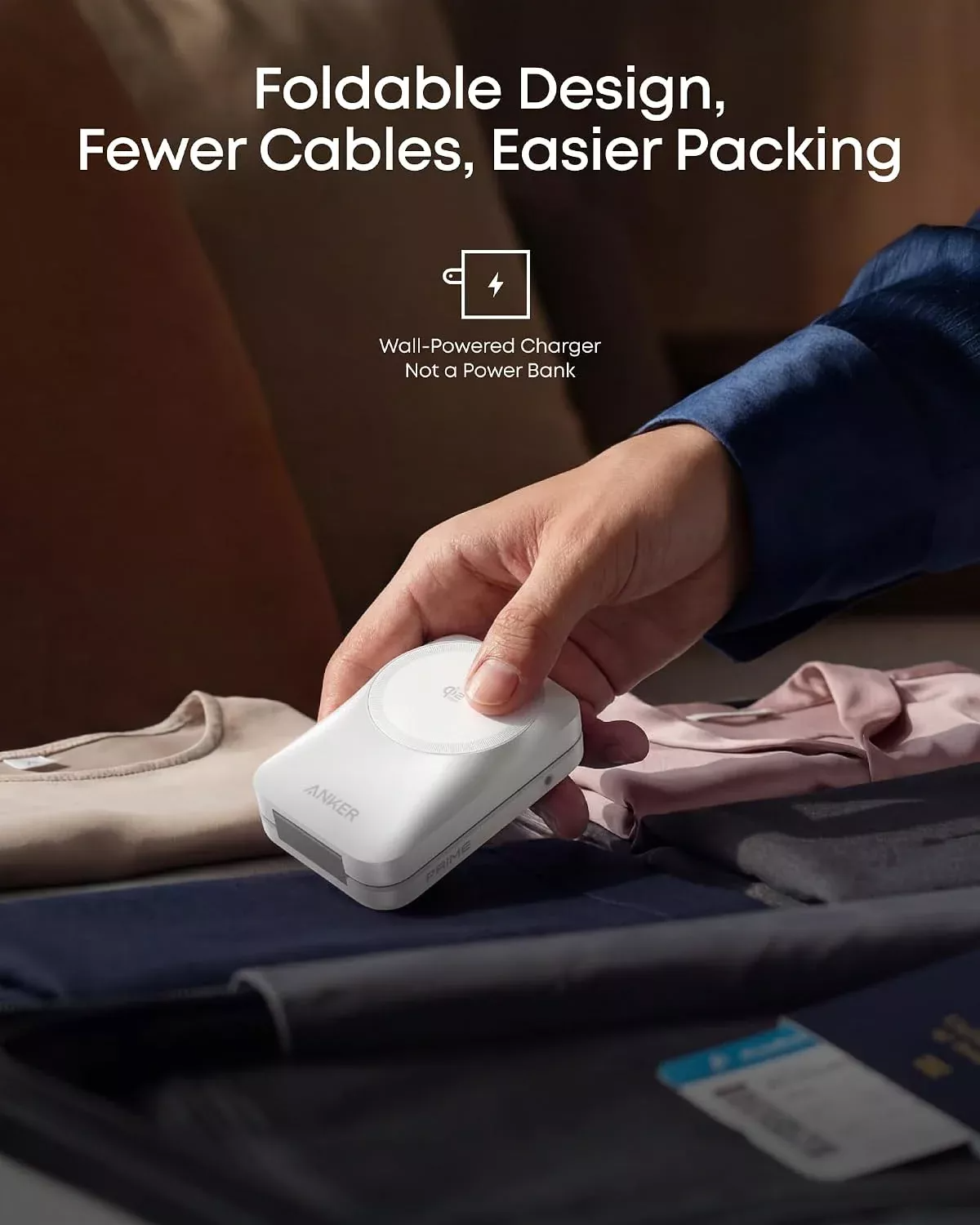 Anker Prime MagGo 3in1 Wireless Netzladegerät, 25W, Weiß B25N1G21