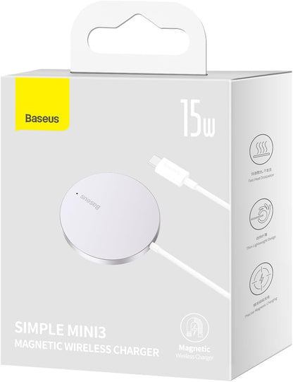 Baseus Simple Mini 3 Wireless-Netzwerkladegerät, 15 W, 1,67 A, Silber CCJJ040012