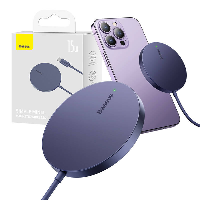 Baseus Simple Mini3 Wireless Netzladegerät, 15W, 1.67A, Lila CCJJ040205