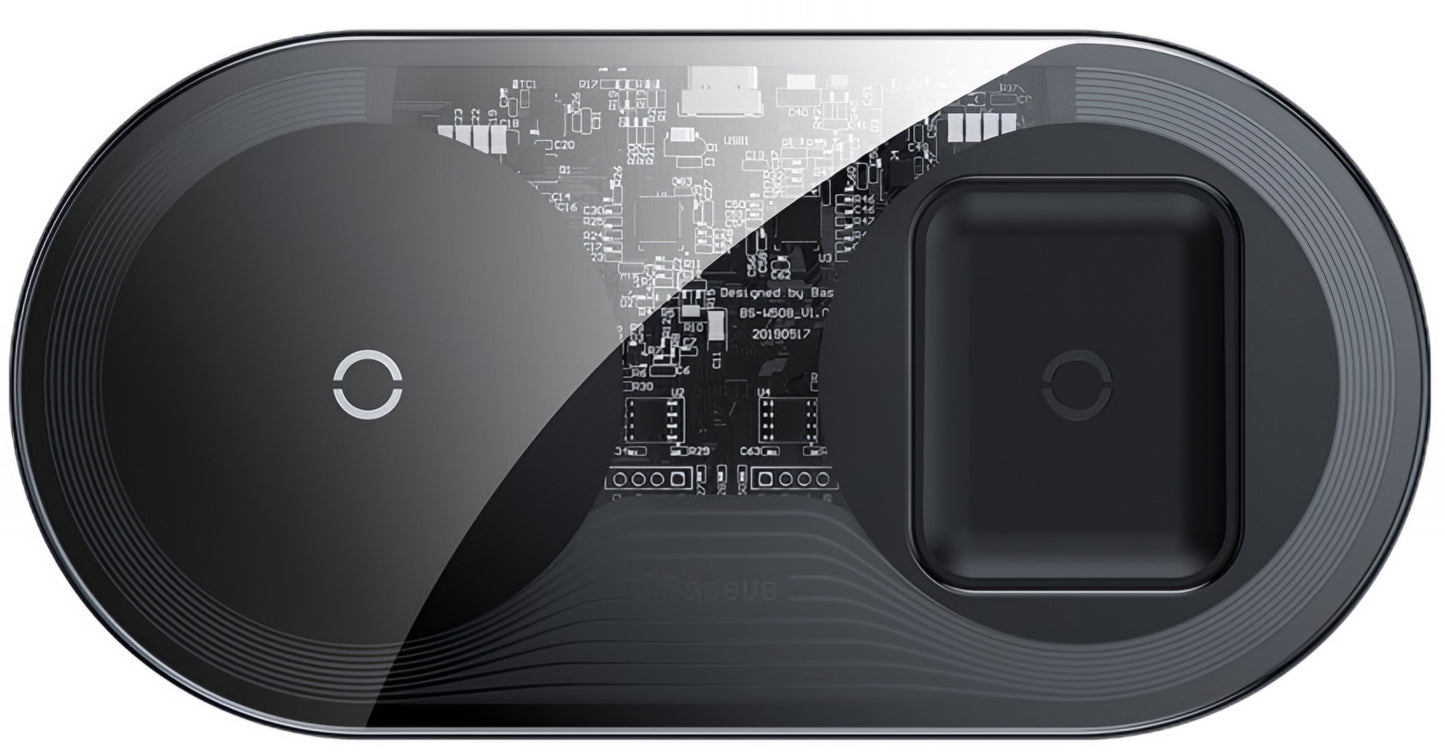 Baseus Simple 2in1 Wireless Netzladegerät, 15W, 1.67A, Transparent WXJK-A01