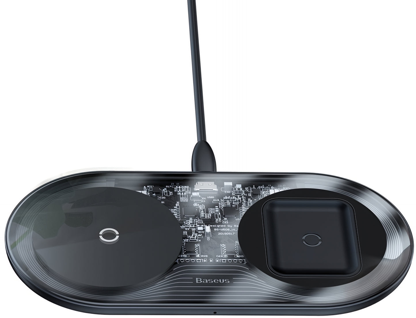 Baseus Simple 2in1 Wireless Netzladegerät, 15W, 1.67A, Transparent WXJK-A01