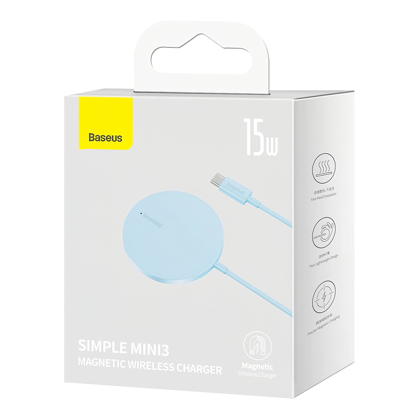 Baseus Simple Mini 3 Wireless-Netzwerkladegerät, 15 W, 1,67 A, Blau CCJJ040303