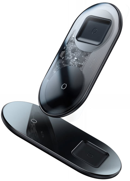 Baseus Simple 2in1 Wireless Netzladegerät, 15W, 1.67A, Transparent WXJK-A01