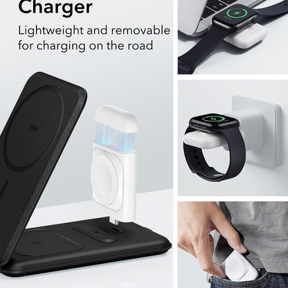 ESR Travel 3in1 Wireless Netzladegerät, 15W, 1.67A, Schwarz