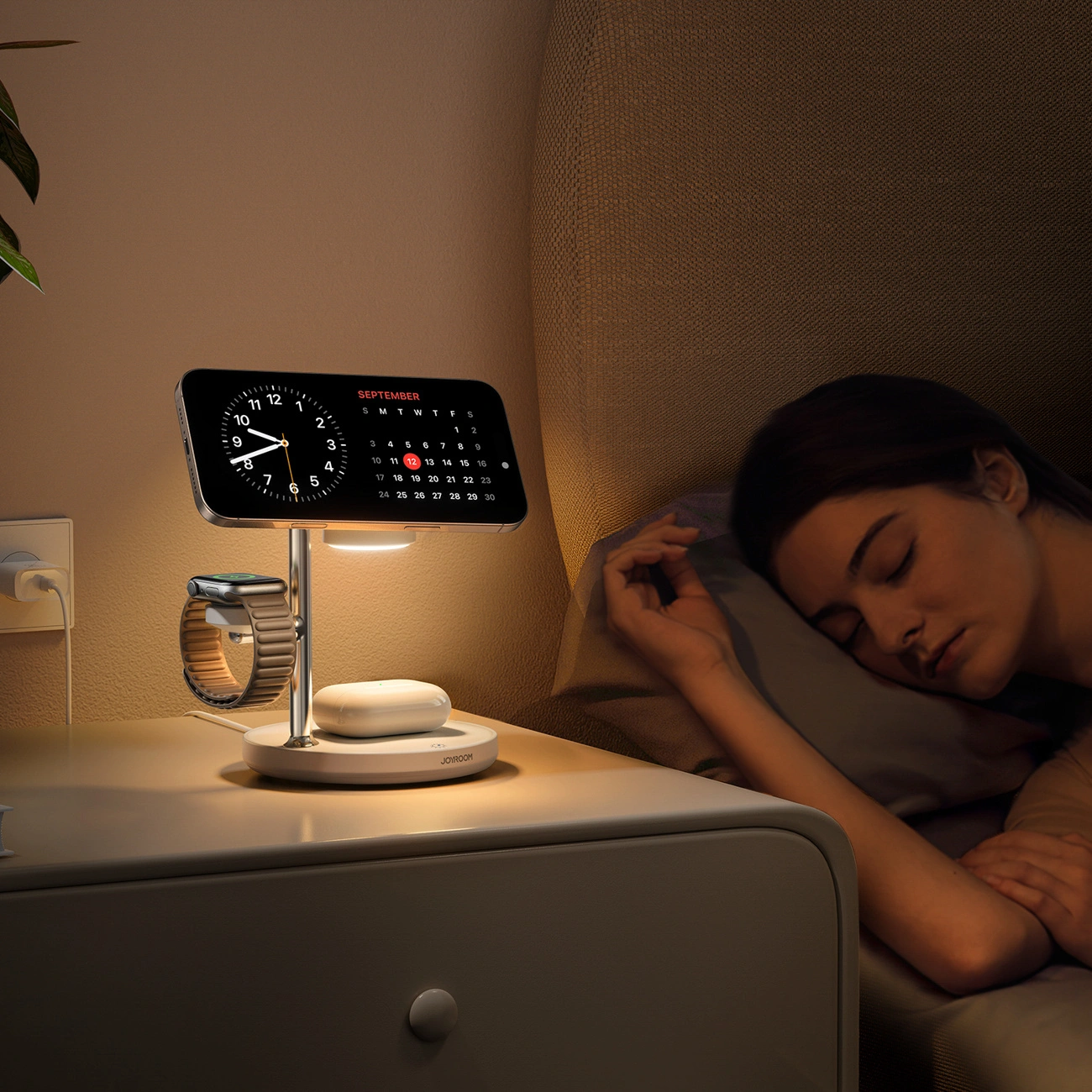 Joyroom JR-W23 3in1 Wireless-Netzladegerät, 15W, 1.67A, Weiß