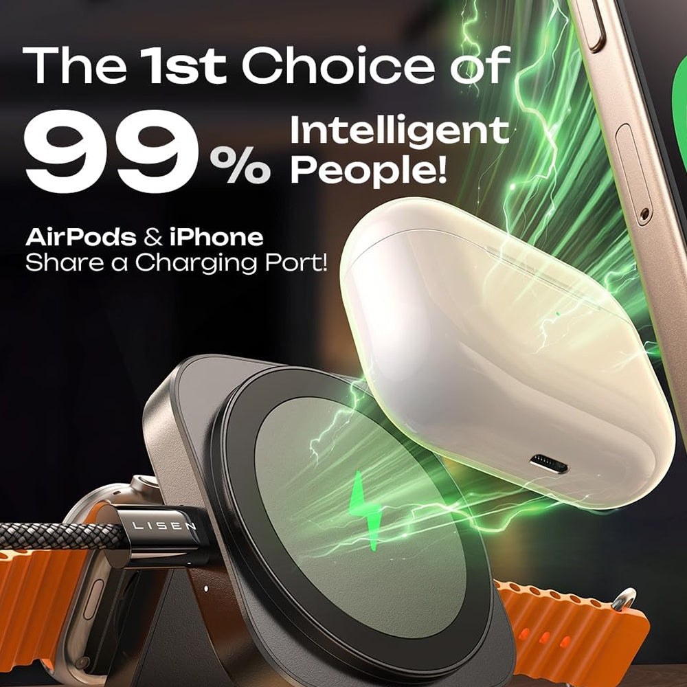 Lisen 2in1 Wireless Network Charger, 15W, 1.67A, Black YL0324100013