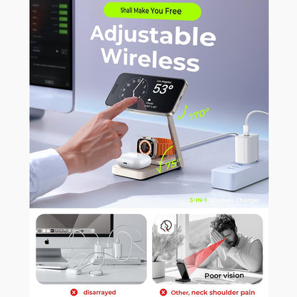Wireless-Netzteil Lisen 3in1, 15W, 1,67A, Weiß YL0223110006