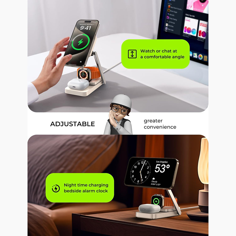 Wireless-Netzteil Lisen 3in1, 15W, 1,67A, Weiß YL0223110006
