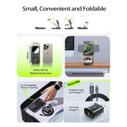 Lisen 3in1 Wireless Network Charger, 15W, 1.67A, Black YL0424010003