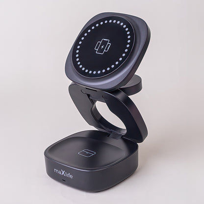 Drahtloses Netzladegerät MaXlife MXWC-06 3in1, 15W, 1.67A, Schwarz