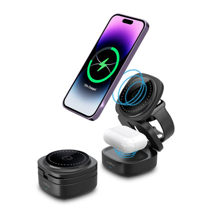 Drahtloses Netzladegerät MaXlife MXWC-06 3in1, 15W, 1.67A, Schwarz