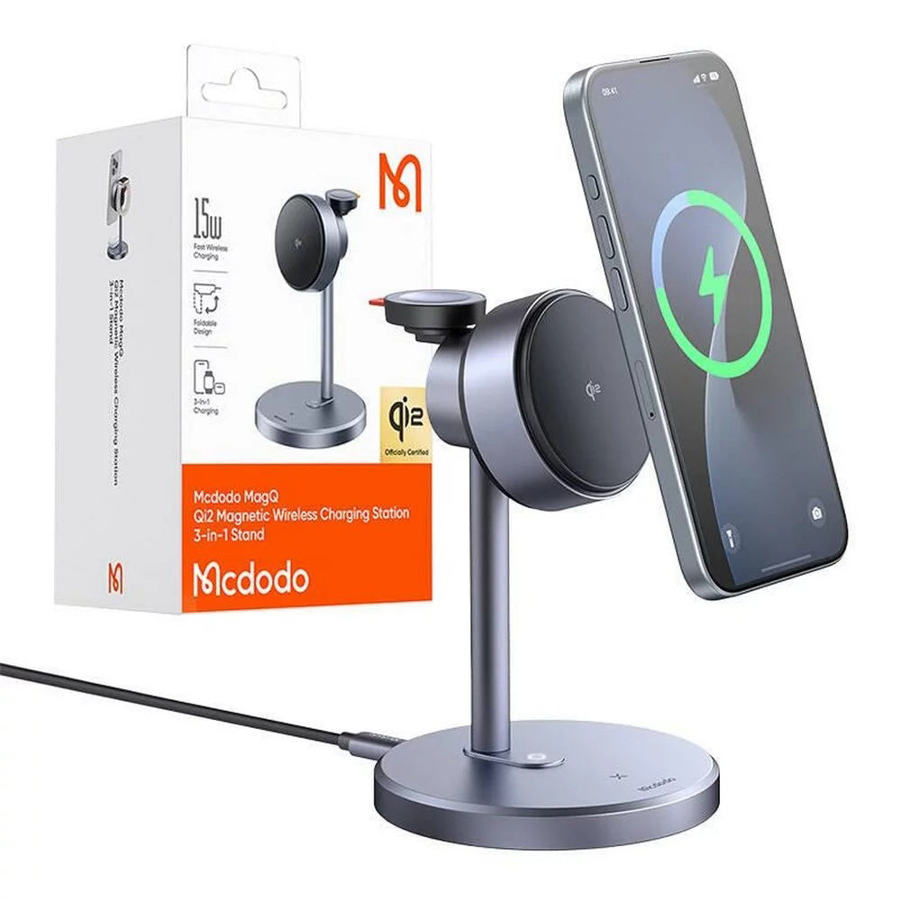 Wireless-Netzteil McDodo CH-2460 Swan 3in1, 22,5W, 1,67A, Grau