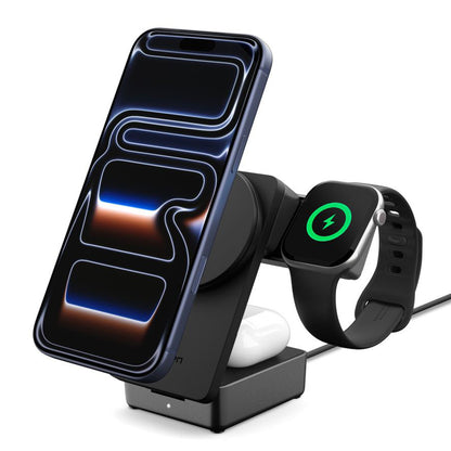 Drahtloses Netzladegerät Spigen EF323MQ Essential 3in1, 25W, Schwarz ACH10398