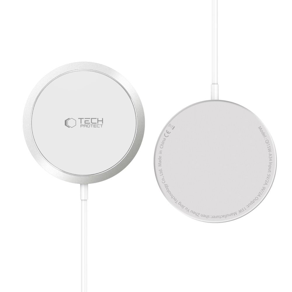 Tech-Protect QI15W-A34 Wireless Charger, 15W, 1.67A, White