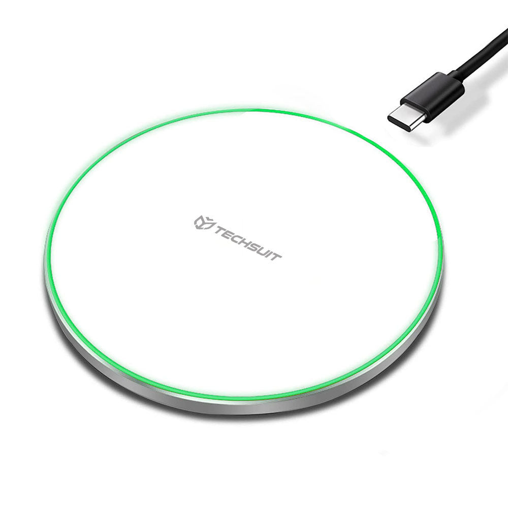 Wireless Netzladegerät Techsuit CHWR031 Premium, 15W, 1.67A, Weiß