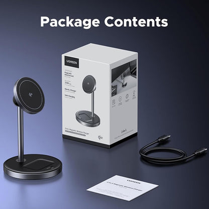 UGREEN W710 3in1 Wireless Netzladegerät, 20W, 1.67A, 1 x USB-C, Schwarz