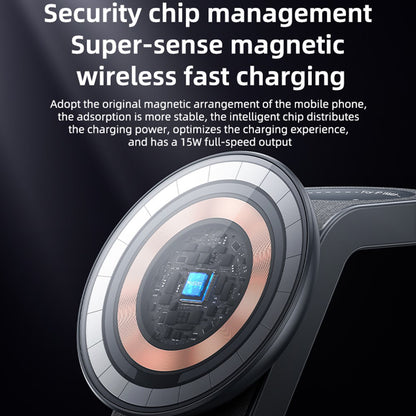 Drahtloses Netzladegerät Yesido DS26 3in1, 15W, 1.67A, Grau