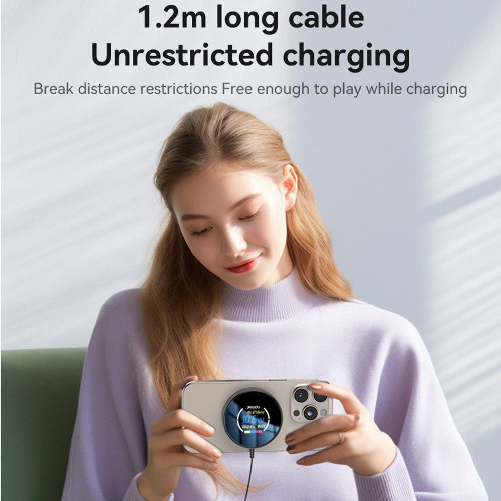 Wireless-Netzladegerät Yesido DS28 Display, 15W, 1.67A, Schwarz