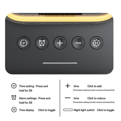 Drahtloses Netzladegerät Yesido DS37 Display 3in1, 25W, 1.67A, Schwarz