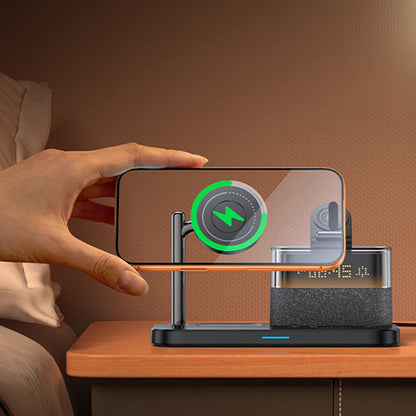 Drahtloses Netzladegerät Yesido DS37 Display 3in1, 25W, 1.67A, Schwarz