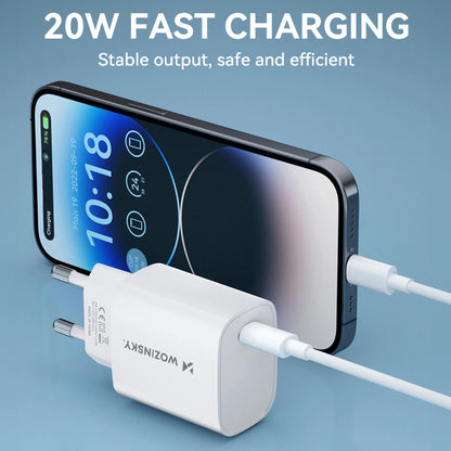 Netzteil WZK WGWCCW, 20W, 3A, 1 x USB-C, Weiß