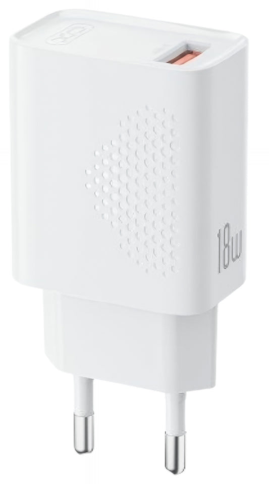 Netzladegerät XO Design L159, 18W, 3A, 1 x USB-A, Weiß