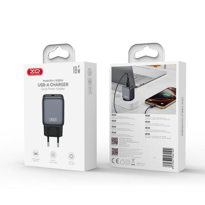Netzladegerät XO Design L152, 18W, 3A, 1 x USB-A, Schwarz