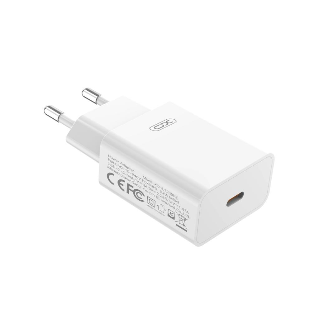Netzladegerät XO Design L126, 20W, 3A, 1 x USB-C, Weiß