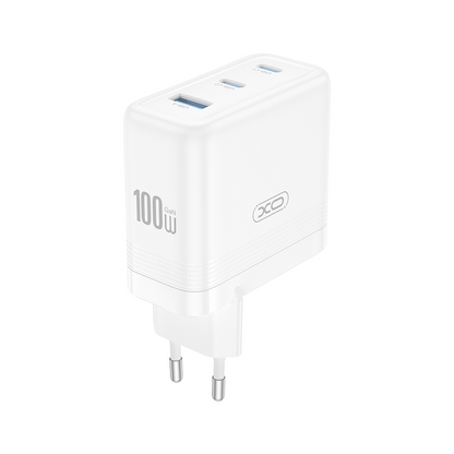 Netzladegerät XO Design CE35, 100W, 5A, 1 x USB-A - 2 x USB-C, Weiß