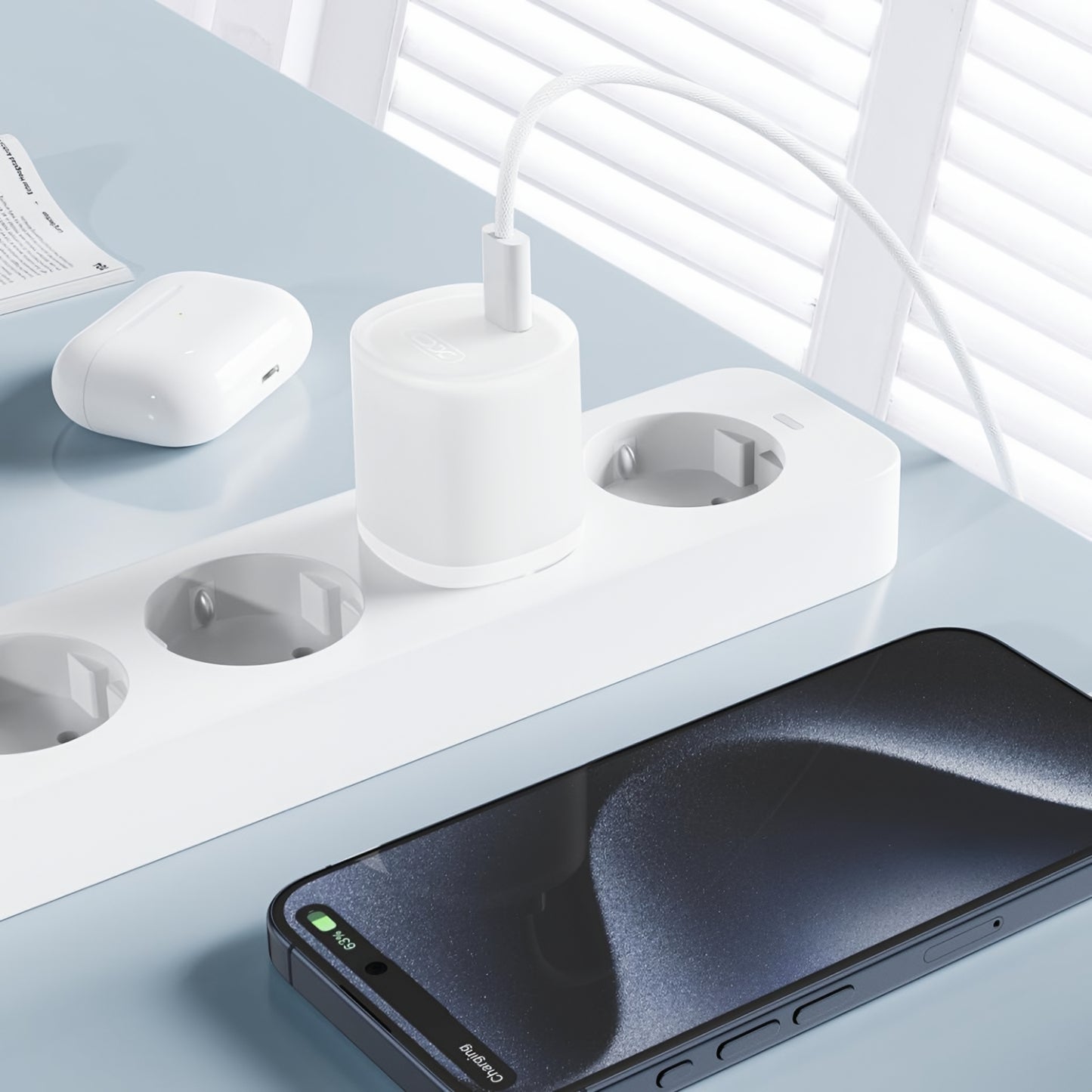 Netzladegerät XO Design L150, 30W, 3A, 1 x USB-C, Weiß