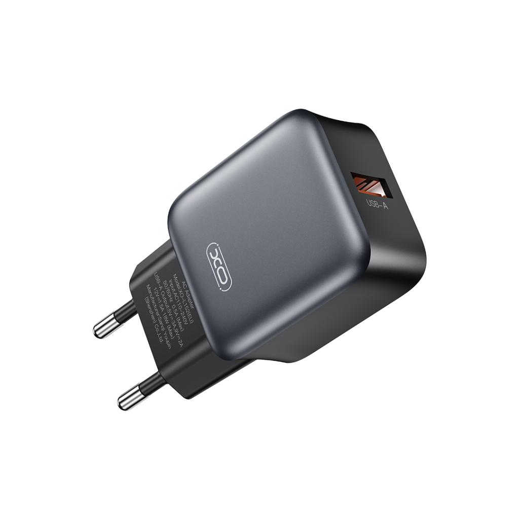Netzladegerät XO Design L152, 18W, 3A, 1 x USB-A, Schwarz