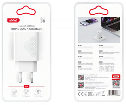 Netzladegerät XO Design L159, 18W, 3A, 1 x USB-A, Weiß