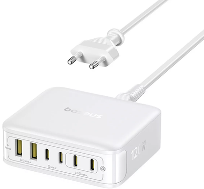 Baseus EnerFill FH21 Ladestation Ladegerät, 120W, 2 x USB-A - 4 x USB-C, Weiß E0120T01
