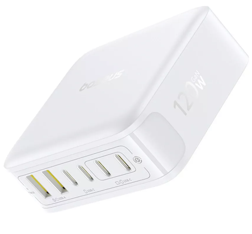 Baseus EnerFill FH21 Ladestation Ladegerät, 120W, 2 x USB-A - 4 x USB-C, Weiß E0120T01