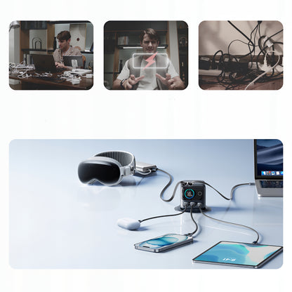 Ladestation mit USB-C Kabel Joyroom Podix JR-TRD01, 140W, 1 x USB-C - 2 x USB-A, Grau