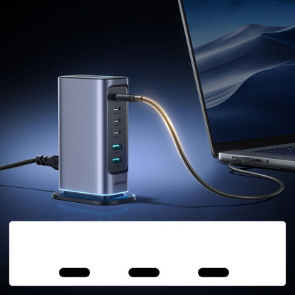 Ladestation Joyroom JR-TCM02 UK, 65W, 3,25A, 2 x USB-A - 4 x USB-C, Grau