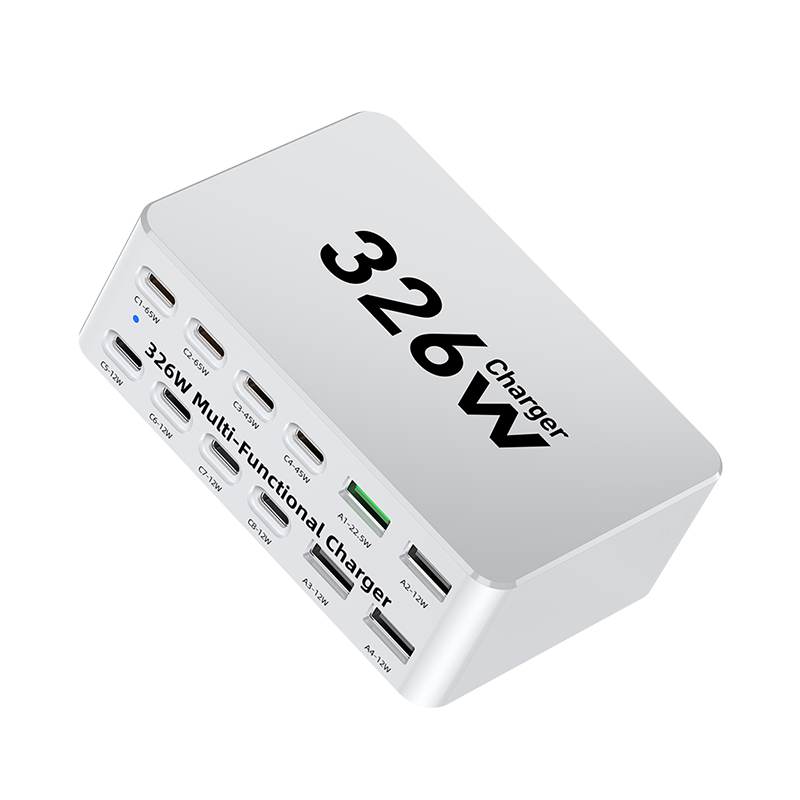 OEM-Ladestation WLX-818E, 326W, 3,25A, 4 x USB-A - 8 x USB-C, Weiß