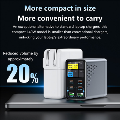 OEM Ladestation WLX-G3 Ladegerät, 140W, 5A, 2 x USB-A - 4 x USB-C, Grau