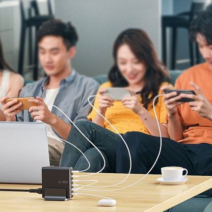 Ladestation Tech-Protect DC160W-GAN, 160W, 5A, 2 x USB-A - 4 x USB-C, Schwarz