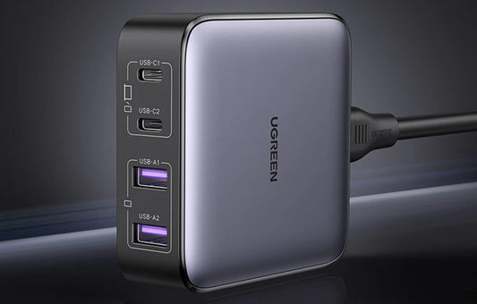 UGREEN CD327 Nexode Charging Station, 65W, 3.25A, 2 x USB-A - 2 x USB-C, Black