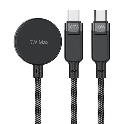 Acefast 4in1 Wireless-Ladegerät für Apple Watch Series, USB-C, Schwarz