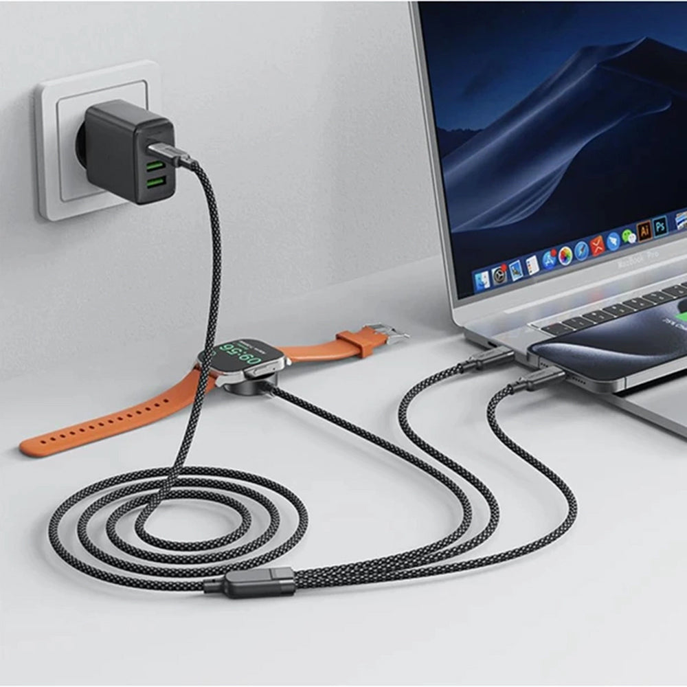 Acefast 4in1 Wireless-Ladegerät für Apple Watch Series, USB-C, Schwarz