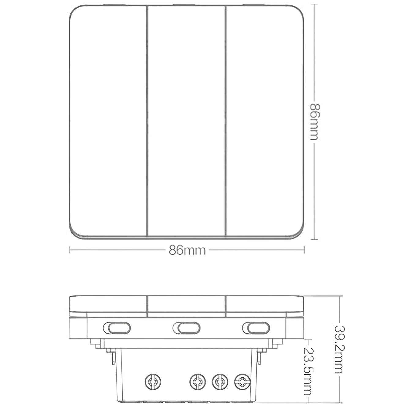 Yeelight-Schalter, WLAN, 3 Tasten, Weiß YLKG14YL