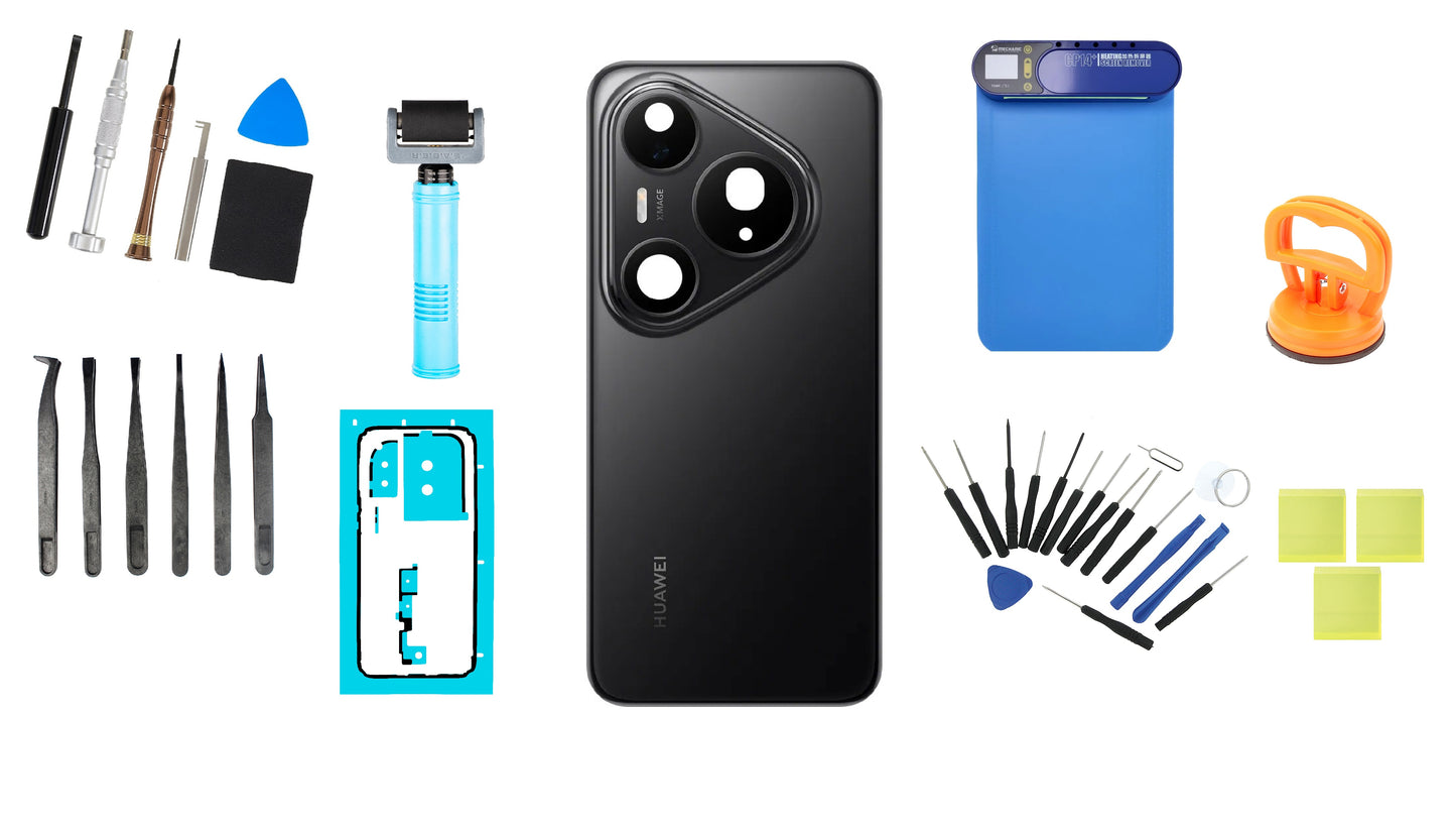 Huawei Pura 80 Pro Glazed Black Battery Cover Kit Service Pack and Dedicated Service Tools
