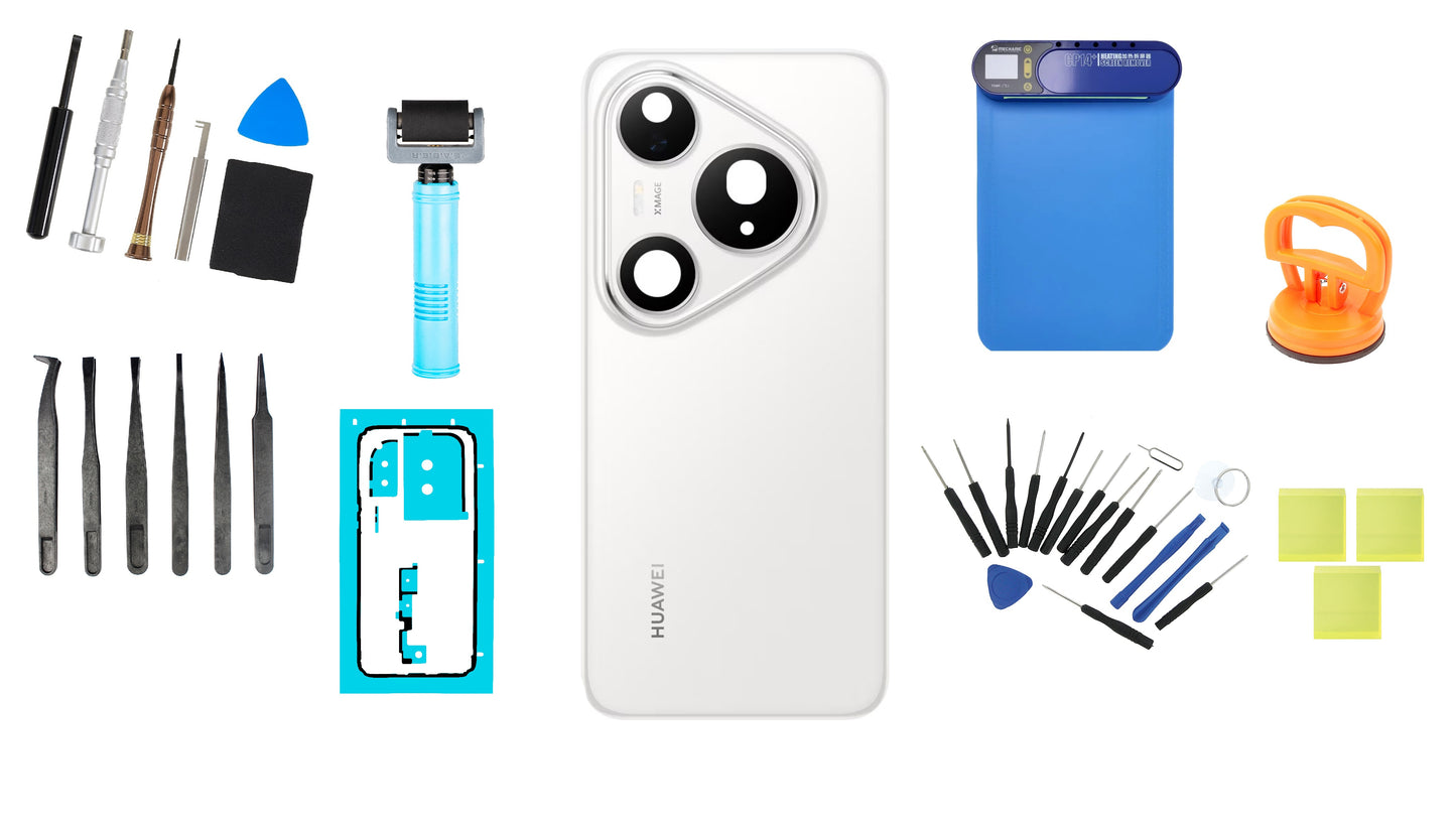 Huawei Pura 80 Pro Glazed White Batterieabdeckung Kit Service Pack und Spezielle Servicewerkzeuge